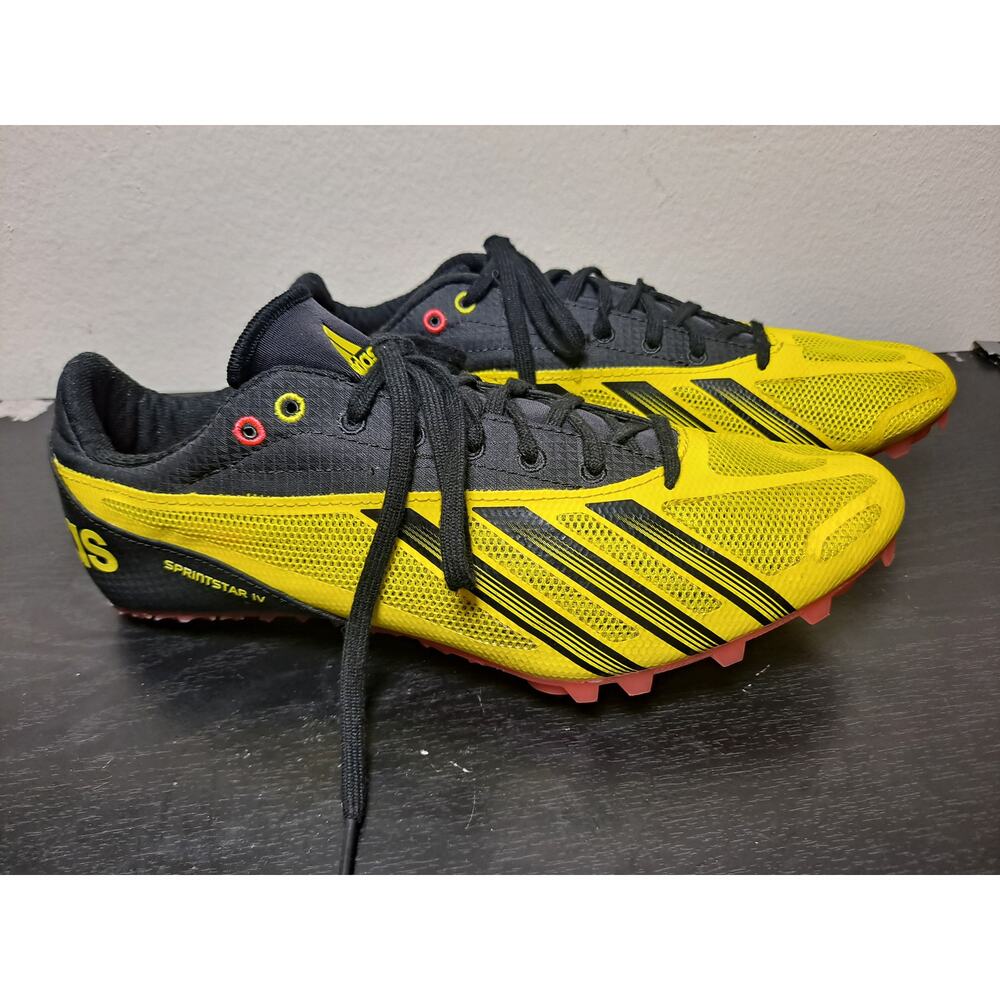Adidas Men's 8 Sprintstar 4 Track and Field Spikes Black Yellow